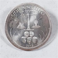 1972  Universaro  One troy ounce .999 silver round