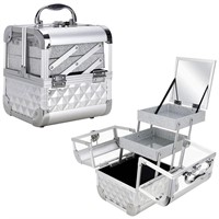 Makeup Box Cosmetic Train Case with Clear Armored