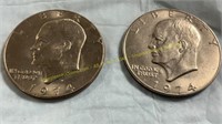 1974-P + 1974-D Ike Dollars