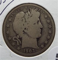 1903-S Barber Silver Half Dollar.