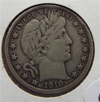 1910 Barber Silver Half Dollar.