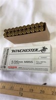 Winchester 5.56 mm M855 62 grain 20 cartridges.