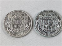 1943 & 1944 CAD 50 CENT COINS