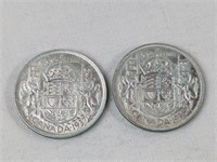 1937 & 1938 50 CENT COINS