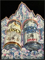 Autographed Busch Beer Advertising Sign