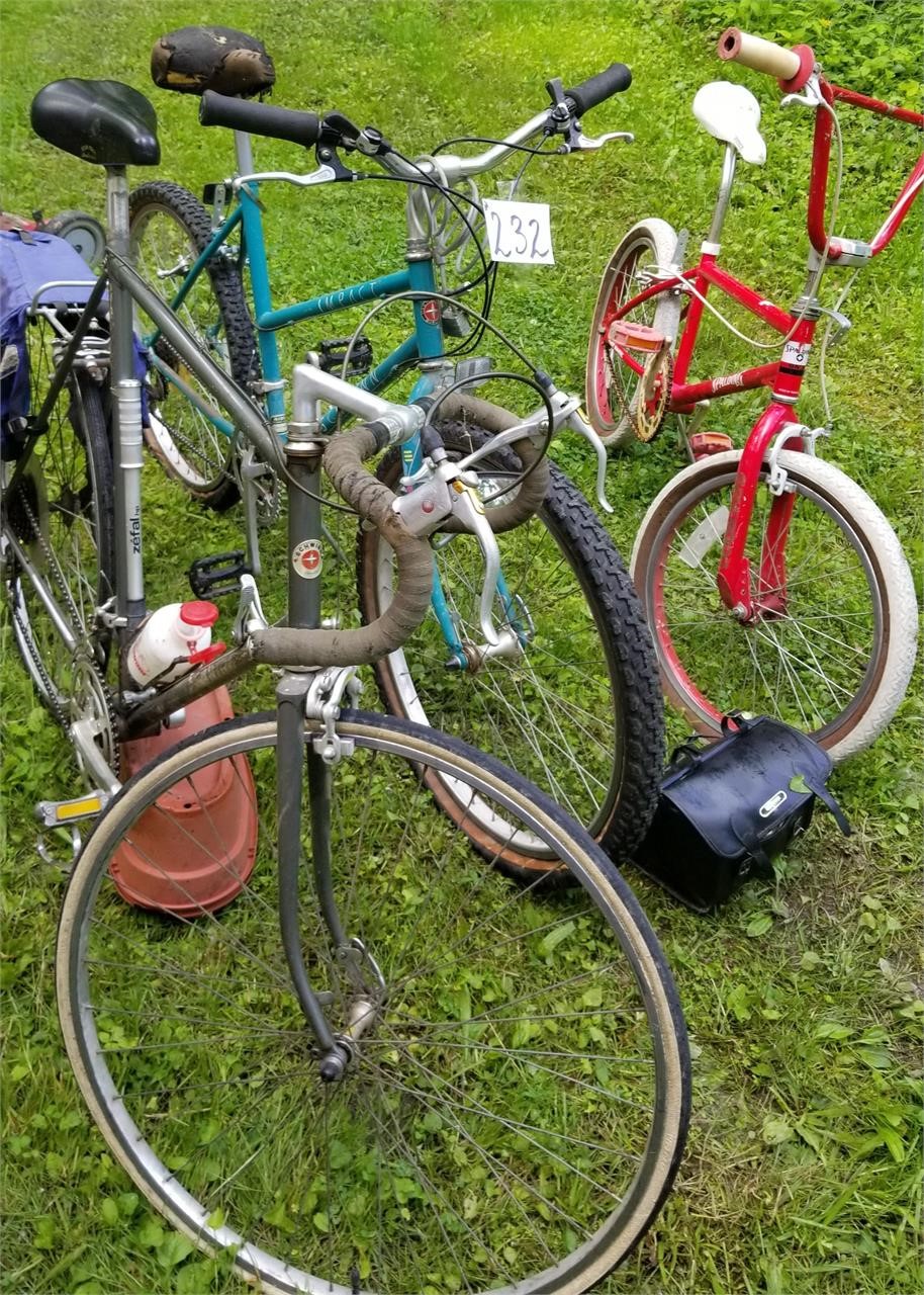 3 Bicycles, 2 Schwinn, 1 Spalding