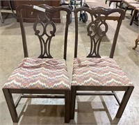 Pair of Vintage Chippendale Side Chairs