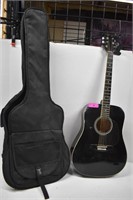 Trinity River Black Guitar w/Soft Case. Some