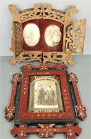 2 antique Victorian etc frames with photos