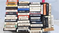 Box of 45 - 8 Track Tapes. Country, Elvis, Rock, e