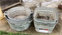 Quantity of 3 Round and 3 Square Tubs - they have