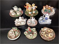 Miniature Tea Pot Set Collectible Lot of 9