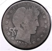 1909 S BARBER HALF DOLLAR AG