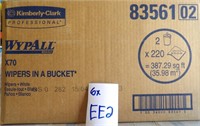 Lot Ee2 6 Cases Wypall Wipers In A Bucket 8356102