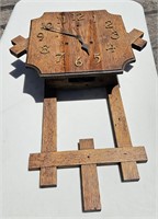 ANTIQUE ARTS & CRAFTS WALL CLOCK OAK