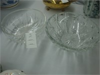 Two heavy cut crystal bowls.