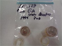 GA 1999 State Quarters P & D 2 $10 Rolls