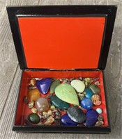 Small Jewlery Box w/ Crystals & Gems