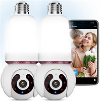 NEW $70 2PK Wireless Light Bulb Security Cameras