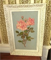 Roses needlepoint framed