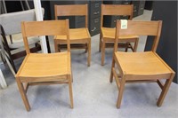 4 Solid Oak Chairs