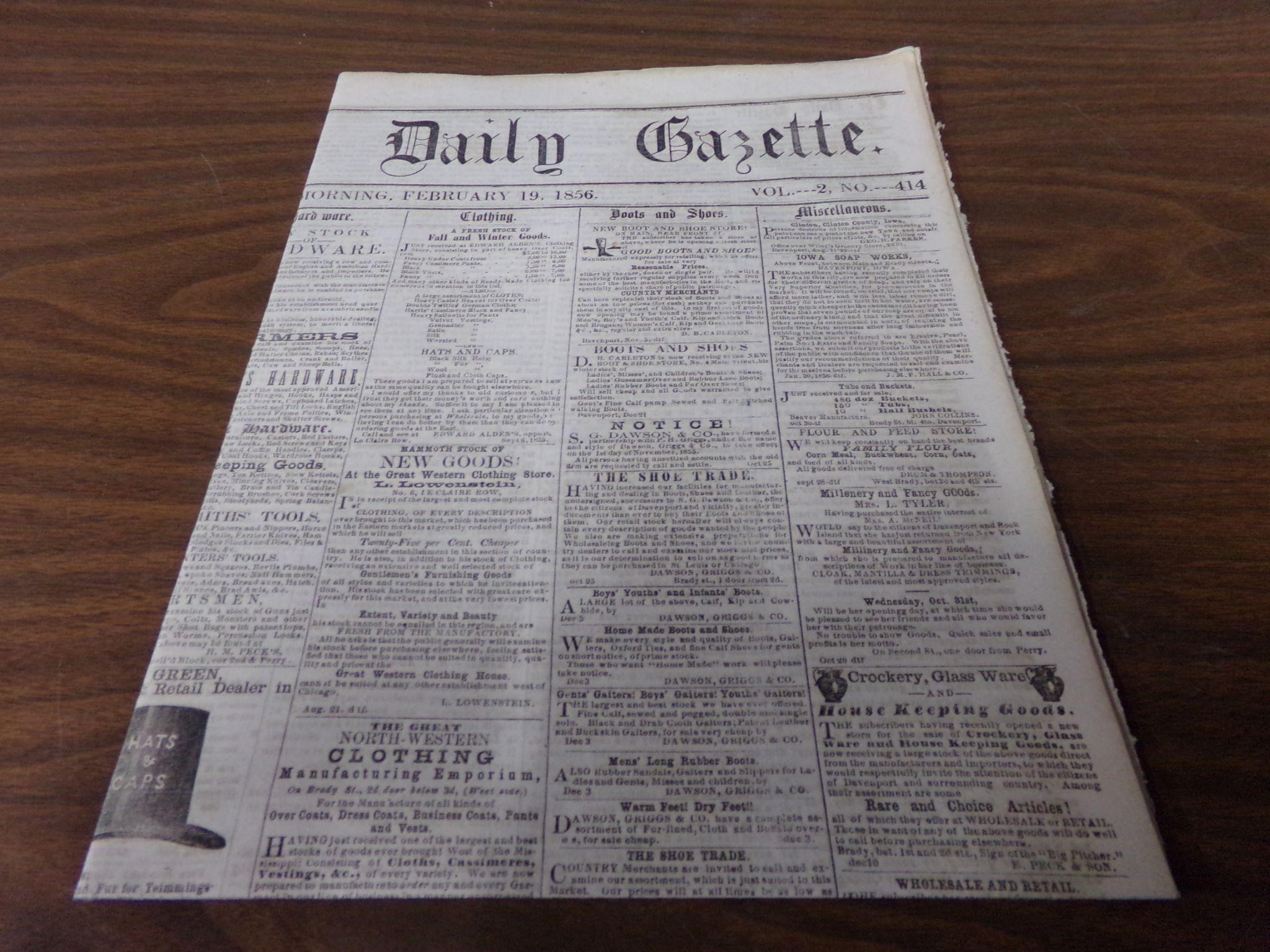 Dailey Gazette Feb 19 1856