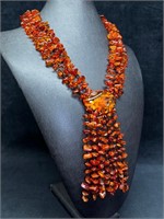 Large Amber String Necklace