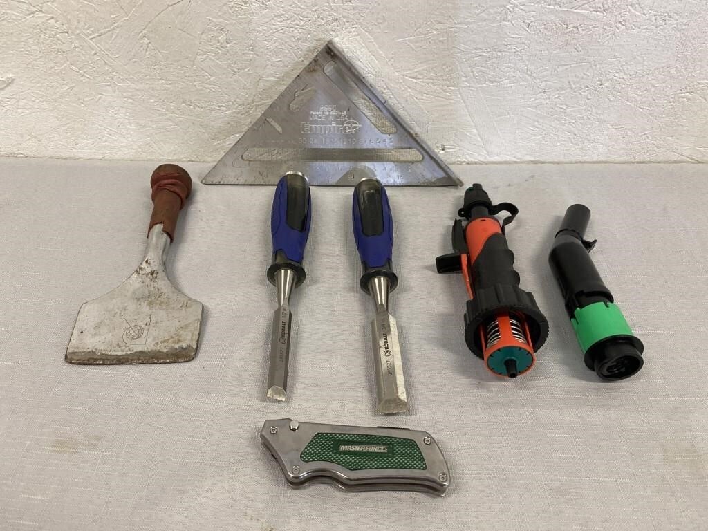 Hand Chisels, Gas Can Valves, & More