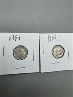 (2) Silver Roosevelt Dimes