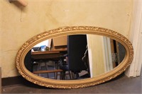 Antique Gold Framed Oval Mirror