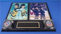 Autographed Lemieux & Jagr Plaque, Photos &