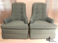 Pair of Mid Century Tufted Chairs