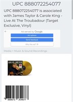 CAROLE KING & JAMES TAYLOR VINYL (NEW)