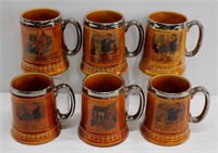 6 Pc Lord Nelson Ceramic Stein / Mugs