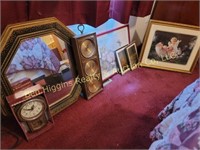 Mirror, Clock, Barometer, & Pictures