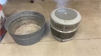 Galvanized tub and floor fan