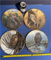 4-LTD edition Owl collector plates