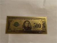 24kt Gold $500 Federal Bill McKINNLEY