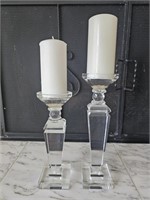 Heavy Glass/Crystal Candle Holders