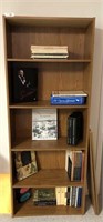 Five Shelf Bookcase with music, books & more
