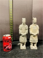 2pcs Chinoiserie Terracotta Warrior statues