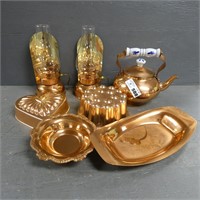 Metal Molds, Platters, and Lamps