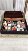 Vintage box w/ sewing items