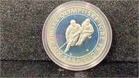1984 Silver Ice Hockey 100 Dinara Proof Sarajevo