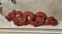 Vintage Carved Crawling Dragon Sculpture