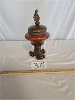 Amber Glass Victorian Style Urn