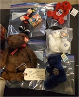 Group 5 stuffed Ty bear NY Police Fire Popeye toys