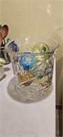 Lead Crystal Ice Bowl with Blown Glass Balls