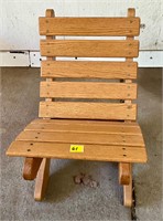 Vtg Reclining Adj Wood Child’s Chair 18x11x19 Adj