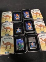 Collection Of 6 Zippo Lights With Camel Filters Jo